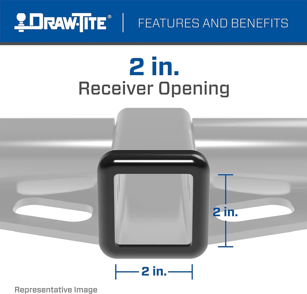 Reese 65049 Front Mount Receiver with 2" Square Receiver opening