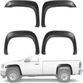 ALMULOO 4Pcs Fender Flares Compatible with 2007-2013 GMC Sierra 1500 2500 HD 3500 HD 6'6" bed Only Wheel Arch Covers Plastic(PP) Textured Black