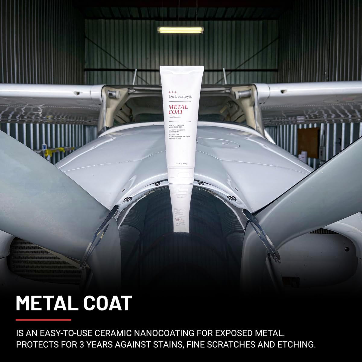 Dr. Beasley's Metal Coat- 8 oz, Restores Reflective Gloss, Prevents Oxidation, Compatible with Exposed Metal, Chrome, and Stainless Steel Appliances