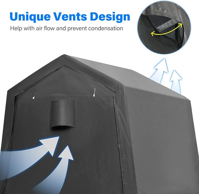 ADVANCE OUTDOOR 8x8 ft Storage Shelter Garage Tent - Image 2
