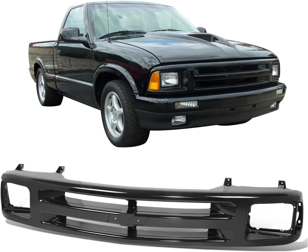 Perfit Liner New Front Primed Black Grille Grill Compatible with 1994-1997 Chevy S10 Blazer SUV Sealed Beam Head Lamp Type Fits GM1200225 12471807