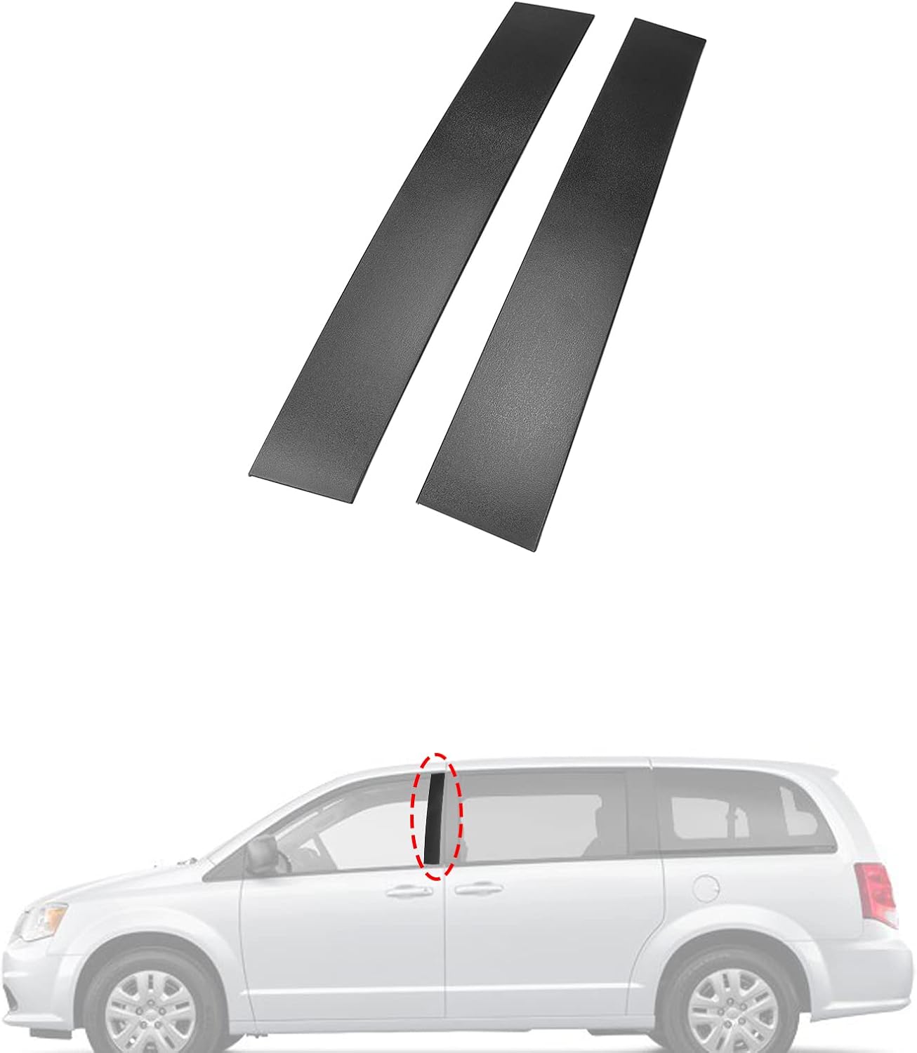 FEXON Front Driver & Passenger Side Windshield Outer B Pillar Trim Molding kit Compatible with Dodge Grand Caravan 2008-2020 Chrysler Town Country 2008-2016 Replaces 926-445 926-446 (Left & Right 2ps)