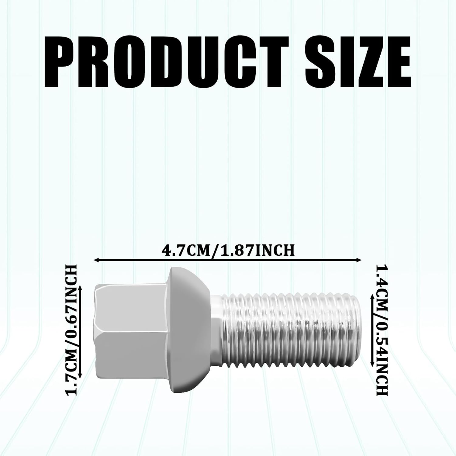Wheel Bolts M14x1.5 Lug Bolts Wheel Studs WHT001812 Ball Seat Wheels Lug Bolt Alloy Steel 27mm Shank Length Chrome Replace Bolt Studs Hub Screws with Nuts for Audi Seat Skoda VW
