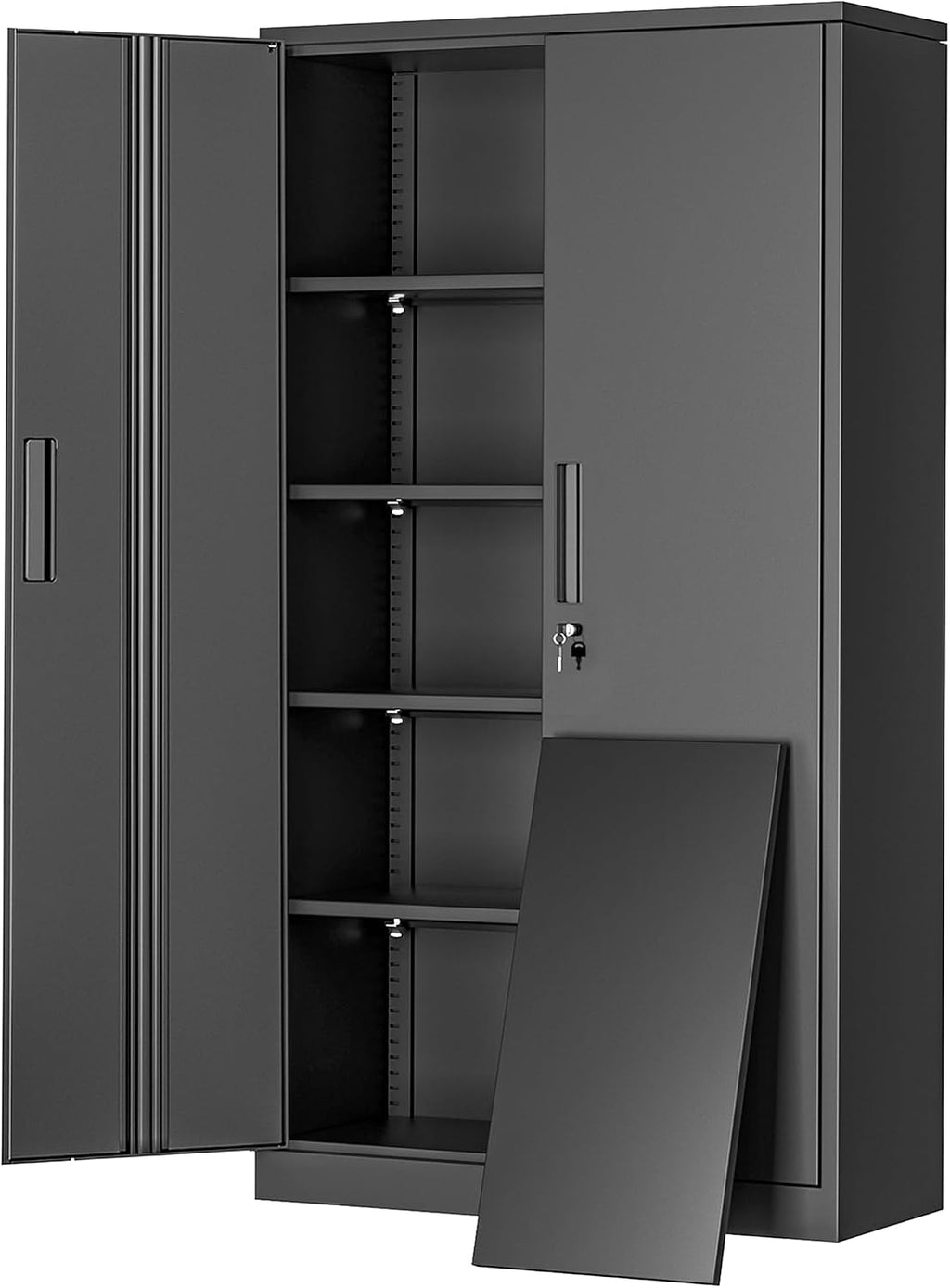 greenvelly metal cabinet, 72” black tool steel locking, main product view