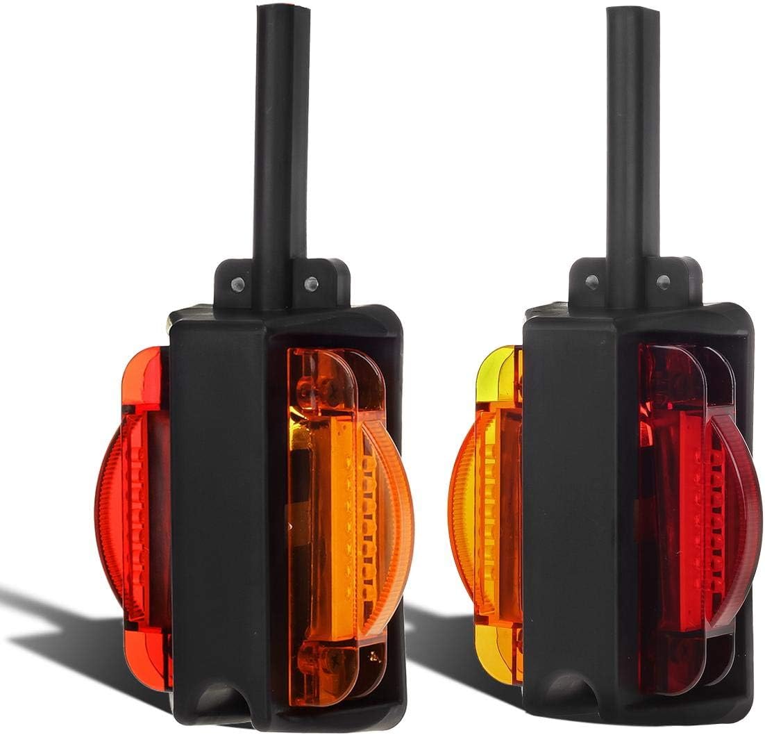 Partsam LED Trailer Fender Light Set [DOT Approved] 2 - Double Face 4" LED Marker Clearance Lights 7Diode