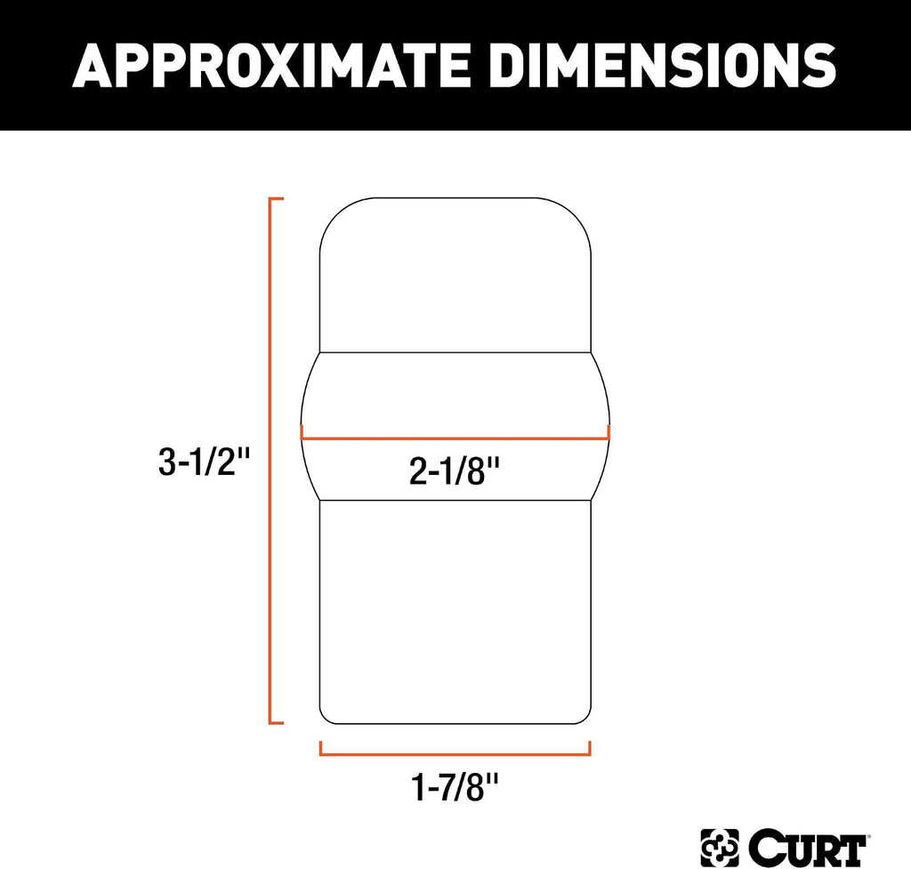 CURT 21800 Black Rubber Trailer Hitch Ball Cover, 1-7/8 or 2-Inch Diameter