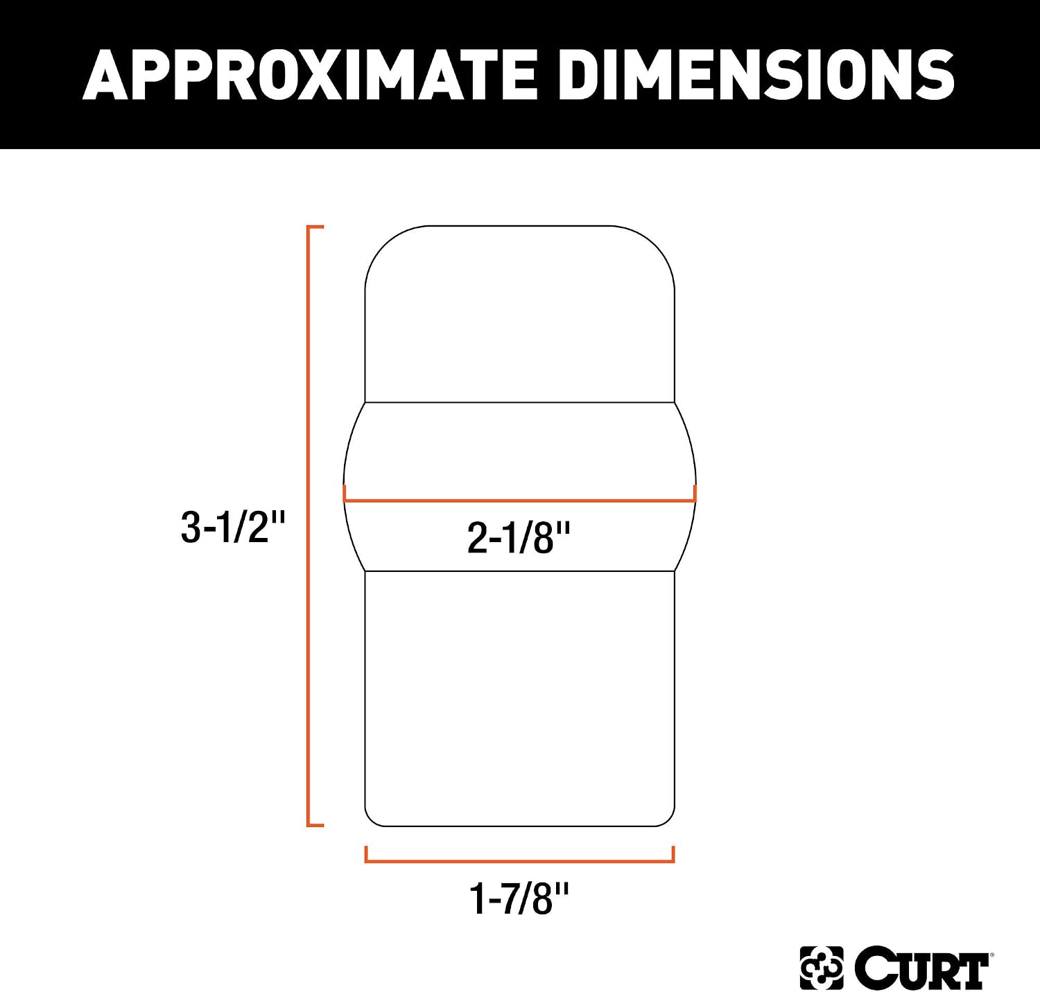 CURT 21800 Black Rubber Trailer Hitch Ball Cover, 1-7/8 or 2-Inch Diameter