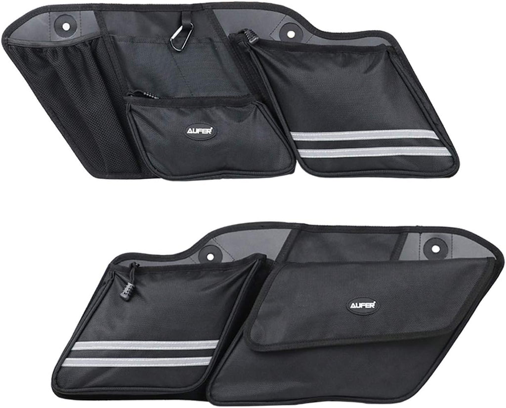 AUFER Left & Right Side Motorcycle Saddlebag Organizers Storage Bags Saddle bag Organizers Bag Compatible With For 1993-2013 Harley Touring Road King Road Glide Electra Glide Street Glide