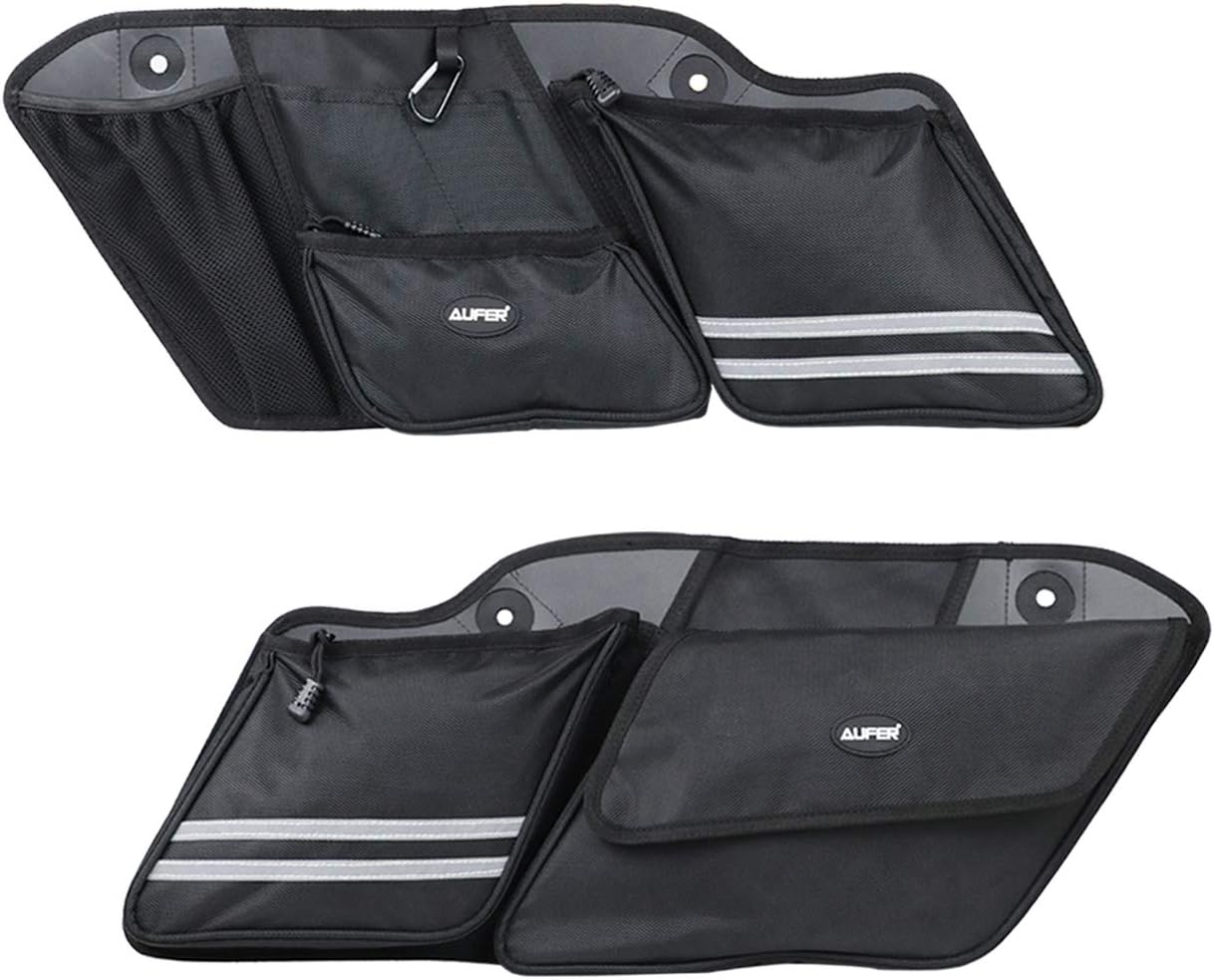 AUFER Left & Right Side Motorcycle Saddlebag Organizers Storage Bags Saddle bag Organizers Bag Compatible With For 1993-2013 Harley Touring Road King Road Glide Electra Glide Street Glide