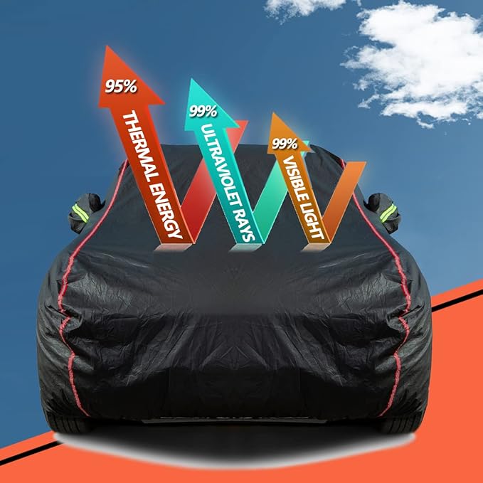 AUQDD 6-Layers PEVA New Material Sedan SUV Full Padded Car Cover Waterproof All - Image 2