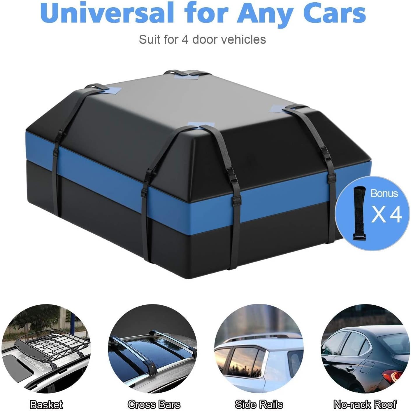 Roof Cargo Bag for Car Rooftop 15 Cubic Feet Waterproof for