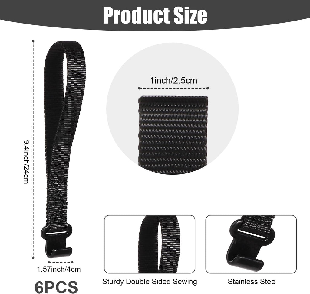 6pcs Rooftop Cargo Tie Down Hook Straps, Car Roof Cargo Carrier Door Hooks Car Door Hook Straps, Attaches to Car Door Frame, Car Door Cargo Hooks for Most Cars, Strapping Any Car Roof Luggage