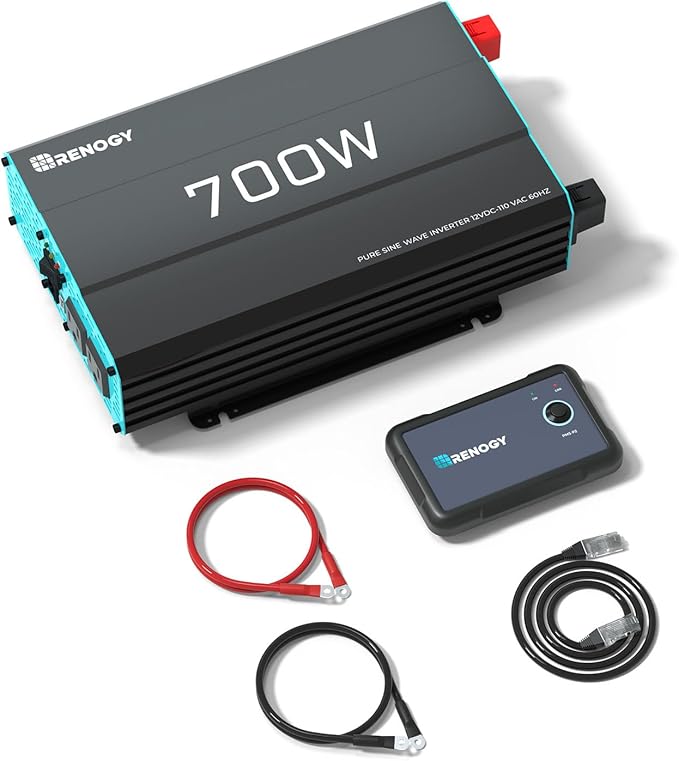 Renogy Inverter P2 700W Pure Sine Wave Inverter 12V DC to 120V AC, Off-Grid by RenogySolar
