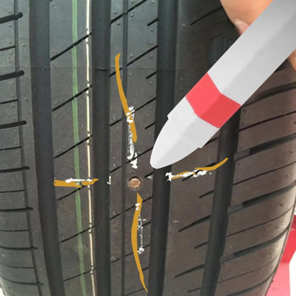 Sewroro 2pcs Wax Marker Pens Car Tire Marking Pens Tire Repair for Vehicle Maintenance Automotive Use Yellow