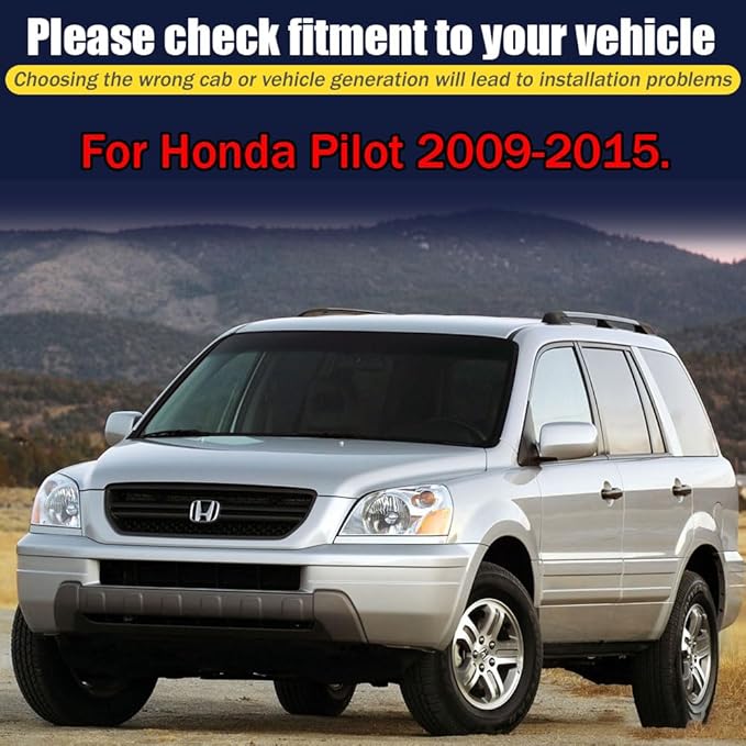 Rain Guards for Honda Pilot 2009-2015, Tape-on Side Window Deflectors, Window - Image 6