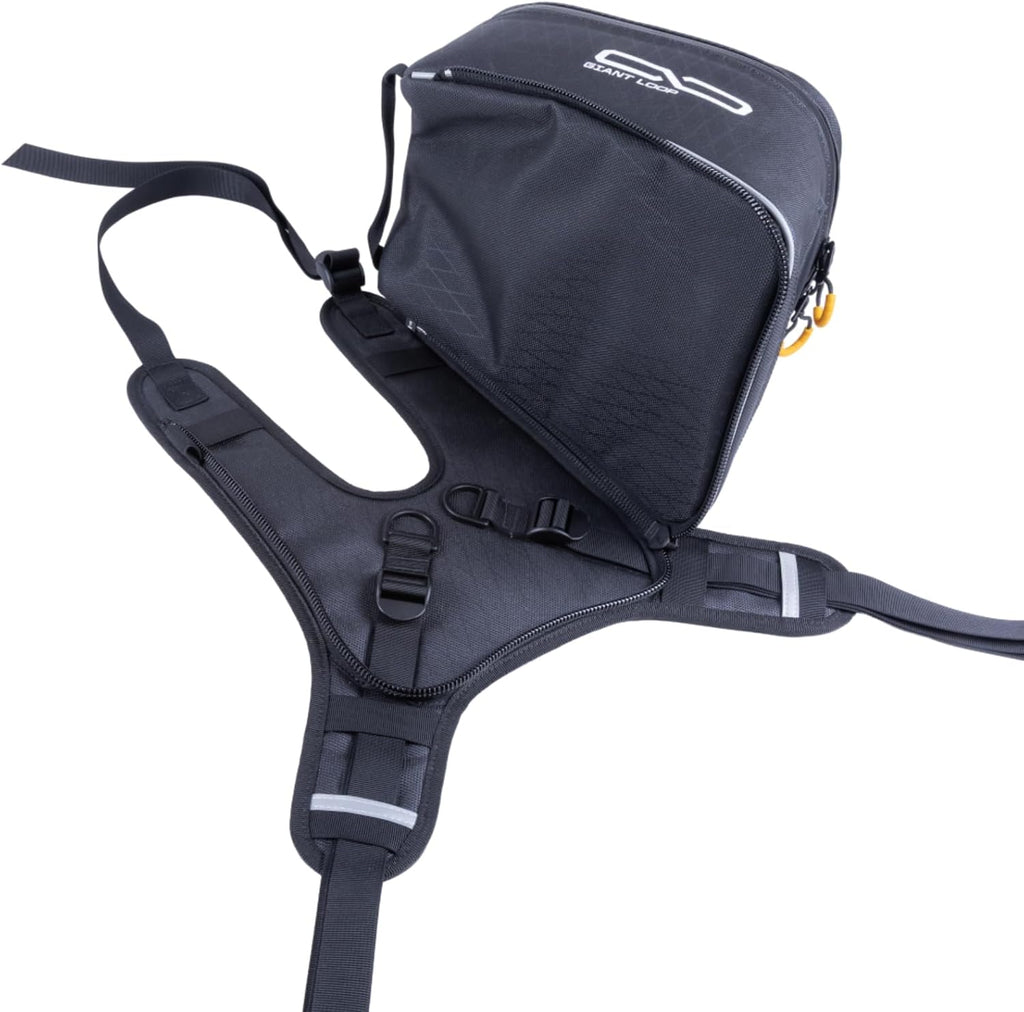 Giant Loop Fandango Tank Bag, Black Waterproof Motorcycle Tank Bag, 8-Liters Capacity, Fits Any Dirt Bike, Snow Bike, Adventure, Dual Sport & More (Black, 8L)