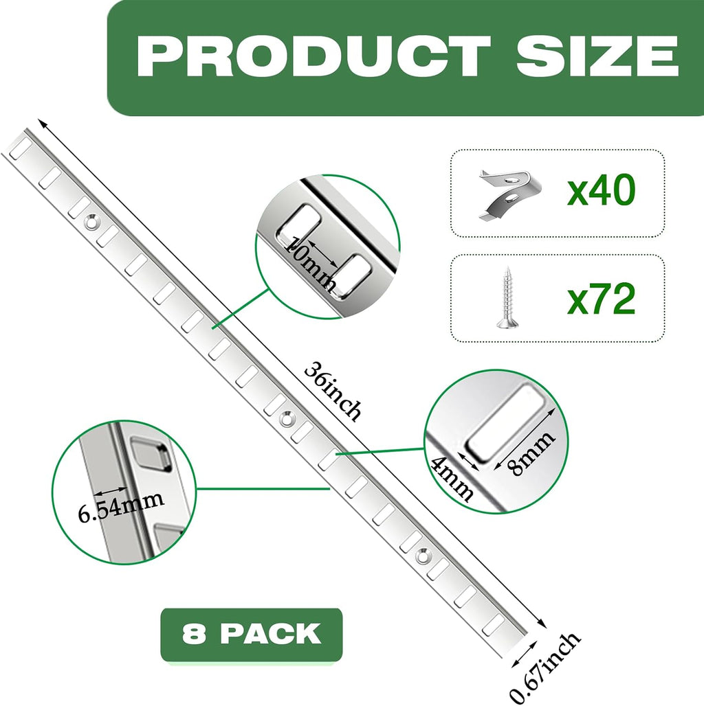 36 inch shelf pilaster with 40 clips and shown in use