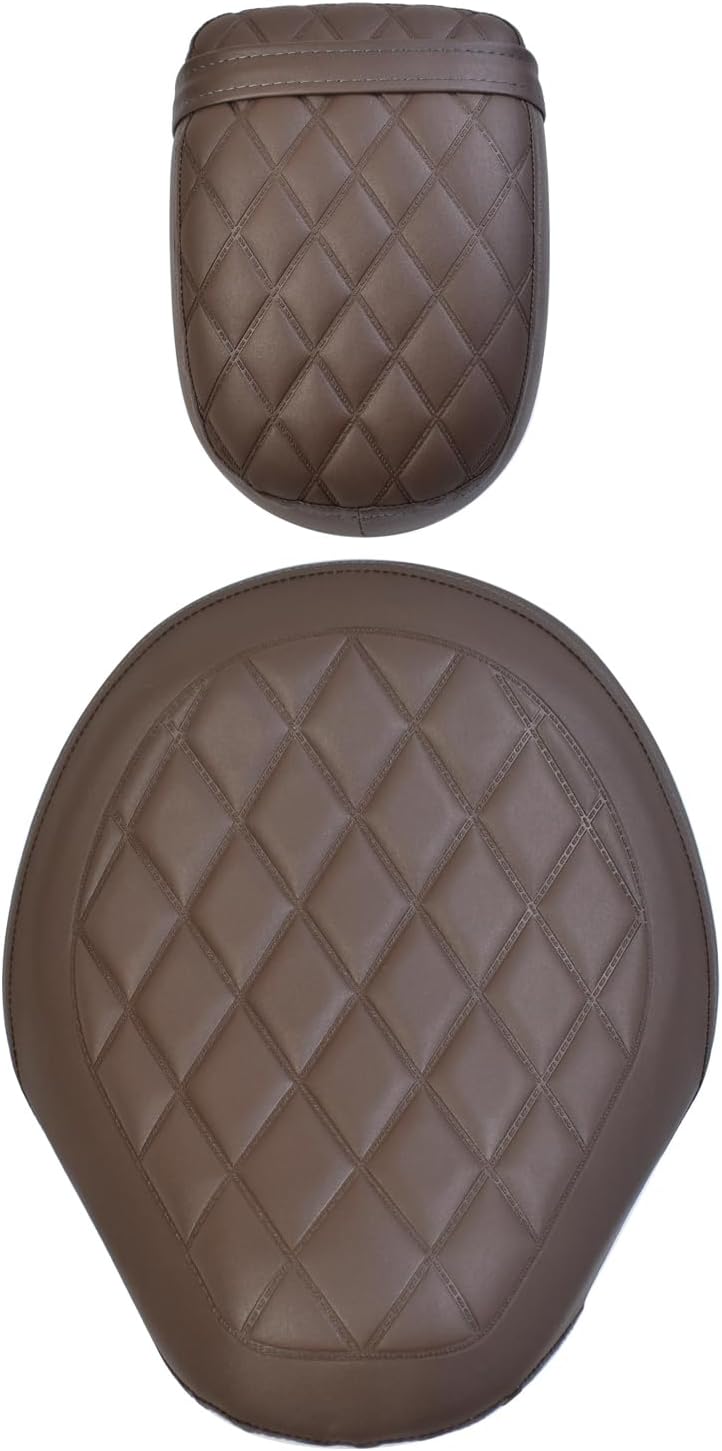 Touring Soft Leather Front Driver Seat Cushion Pad Rear Passenger Pillion Seat fit for Ho&n&da Rebel CMX 1100 CMX1100 Accessories 2021 2022 2023 2024 2025 (Brown-1 Set)