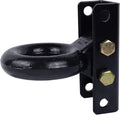 3 Inch Adjustable Lunette Ring for 14000 lbs Pintle Hitch Trailer Towing | Forged steel tri-level channel mount coupler eye; replaces flatbed utility parts; fits agricultural construction hauling