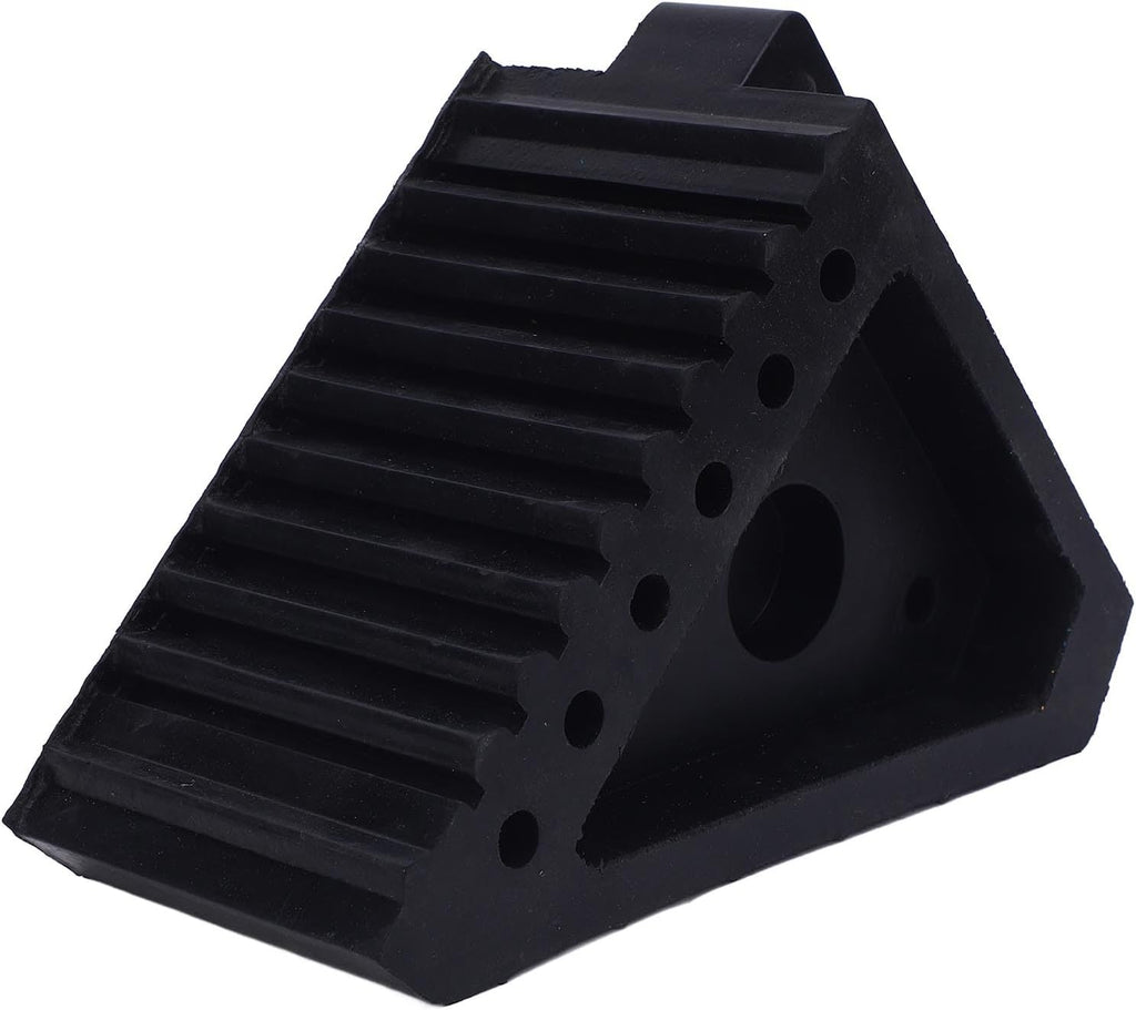 Alomejor Heavy Duty Rubber Wheel Chock Rubber Wheel Stopper 6.9 X 3.9 X 5.9in Anti Slip Weather Proof 3 to 5 Ton Tire Block for Car Trailer RV Truck ATV Parking