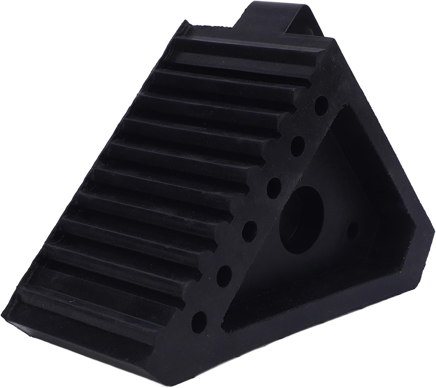 Alomejor Heavy Duty Rubber Wheel Chock Rubber Wheel Stopper 6.9 X 3.9 X 5.9in Anti Slip Weather Proof 3 to 5 Ton Tire Block for Car Trailer RV Truck ATV Parking