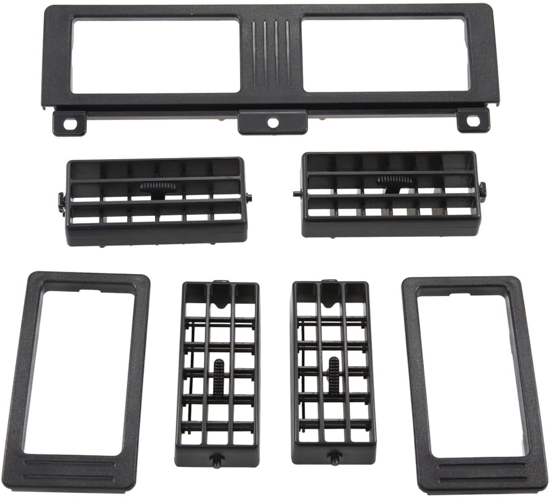 RLB-HILON Dashboard Heater Air Vent Grille Set Compatible with Nissan Model | for Navara D21 Hardbody Pickup 1986 to 1997 Year, Black Color