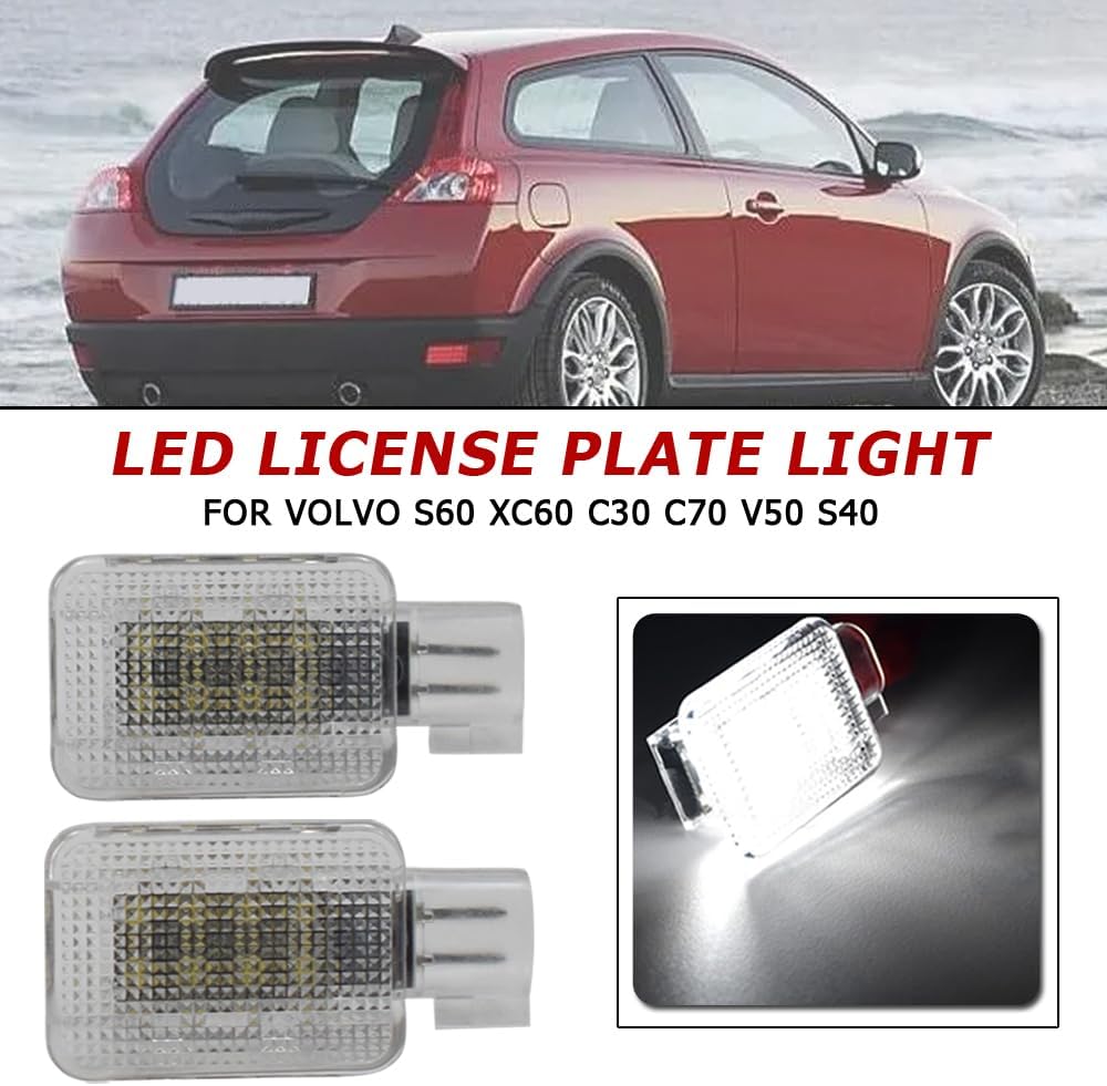 1 Pair White Led Footwell Glove Box Compartment Lamps For Volvo S60 V60 XC60 C30 C70 V50 S40 30722729 2459993 1286346