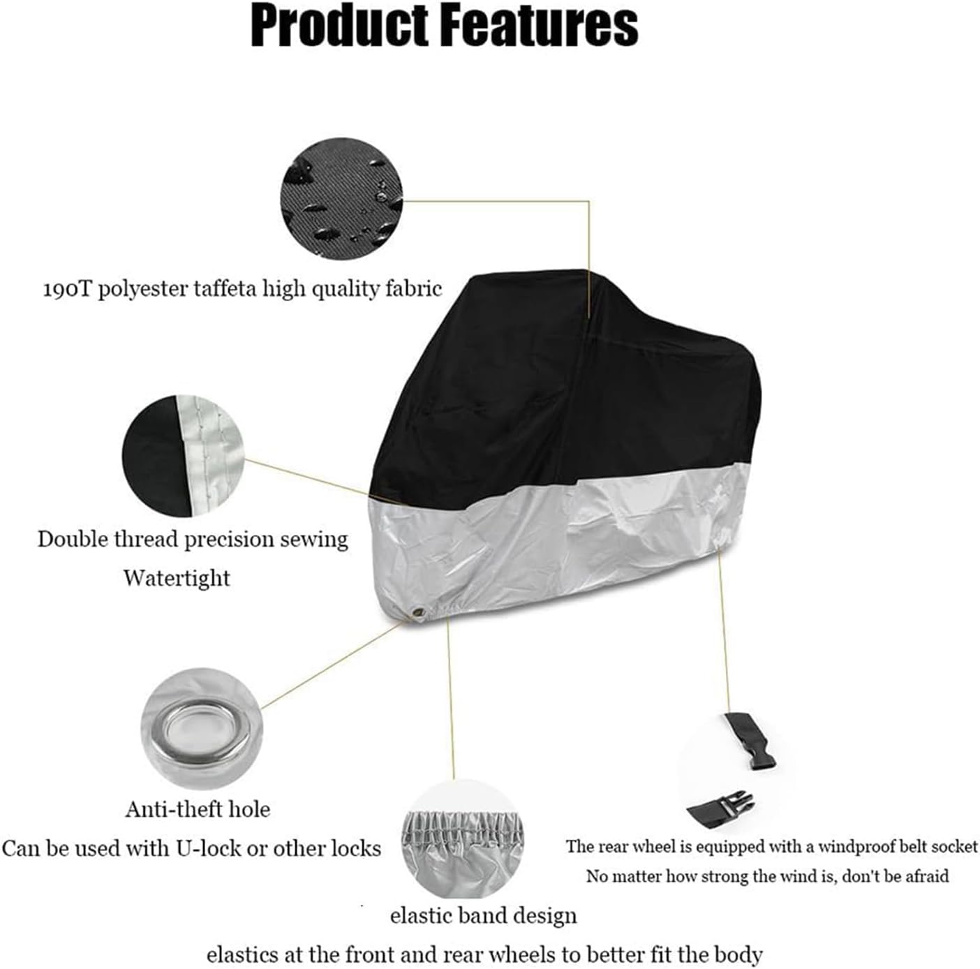 Motorcycle Cover for Ducati Panigale V2 2020-2024 2025 Protection from Sun Rain Durable Waterproof Outdoor Moped Cover Breathable Protection Accessories BlackStyle