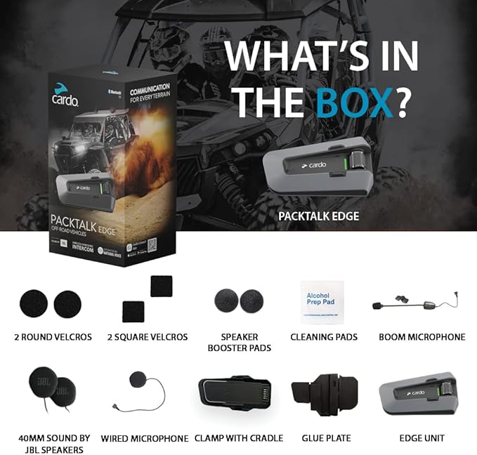 Cardo PACKTALK Edge Off-Road Vehicles ORV, Snowmobile, Side x Side, ATV - Image 8