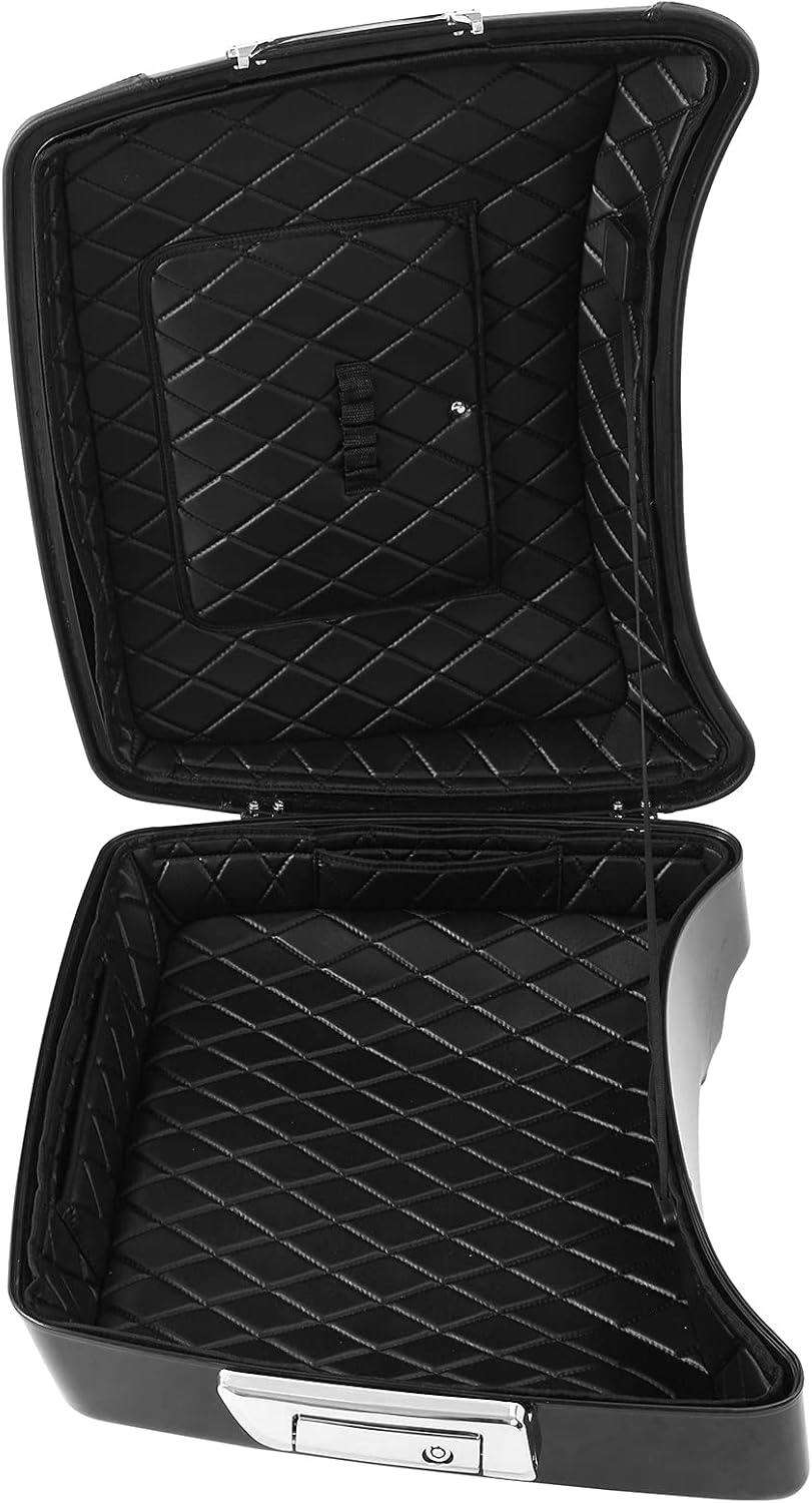 SLMOTO Motorcycle Chopped Tour Trunk Carpet Liner Fit For Harley Touring Road King Glide Electra Glide Street Glide 2014-2023 Black