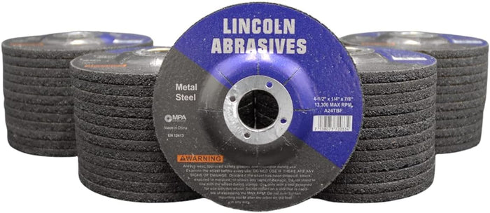 50 Pack Grinding Wheels 4.5" x 1/4" x 7/8" for Metal
