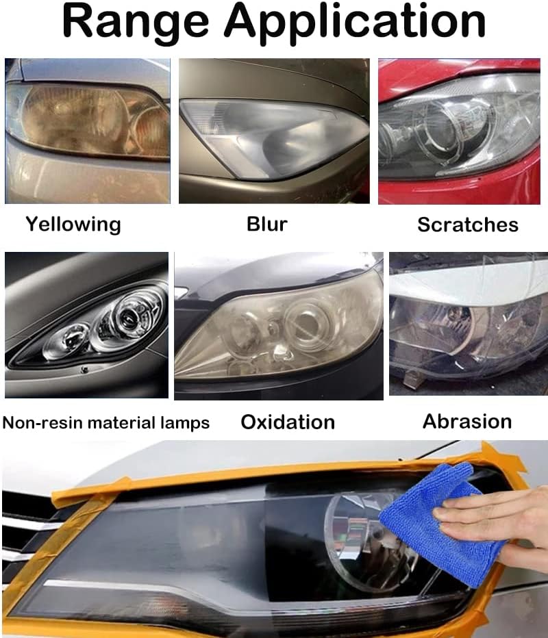 800g Auto Headlight Restoration Liquid, Car Headlight Scratch Restoring Fluid Headlight Repair Polish Cleaner, Headlight Restoration Kit Refill Bottle for Polishing, Restoring Dull Yellow Headlamp