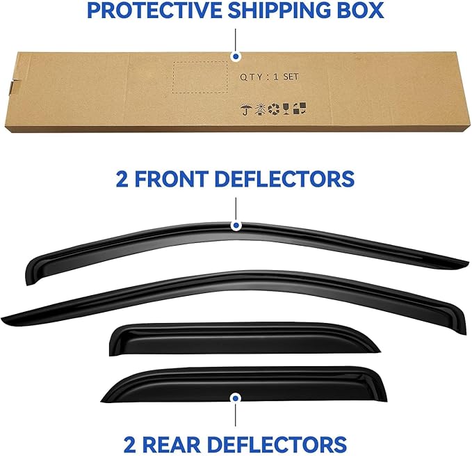 Window Visors Rain Guards for 2002-2008 Dodge Ram 1500 Quad Cab/Extended Cab - Image 6