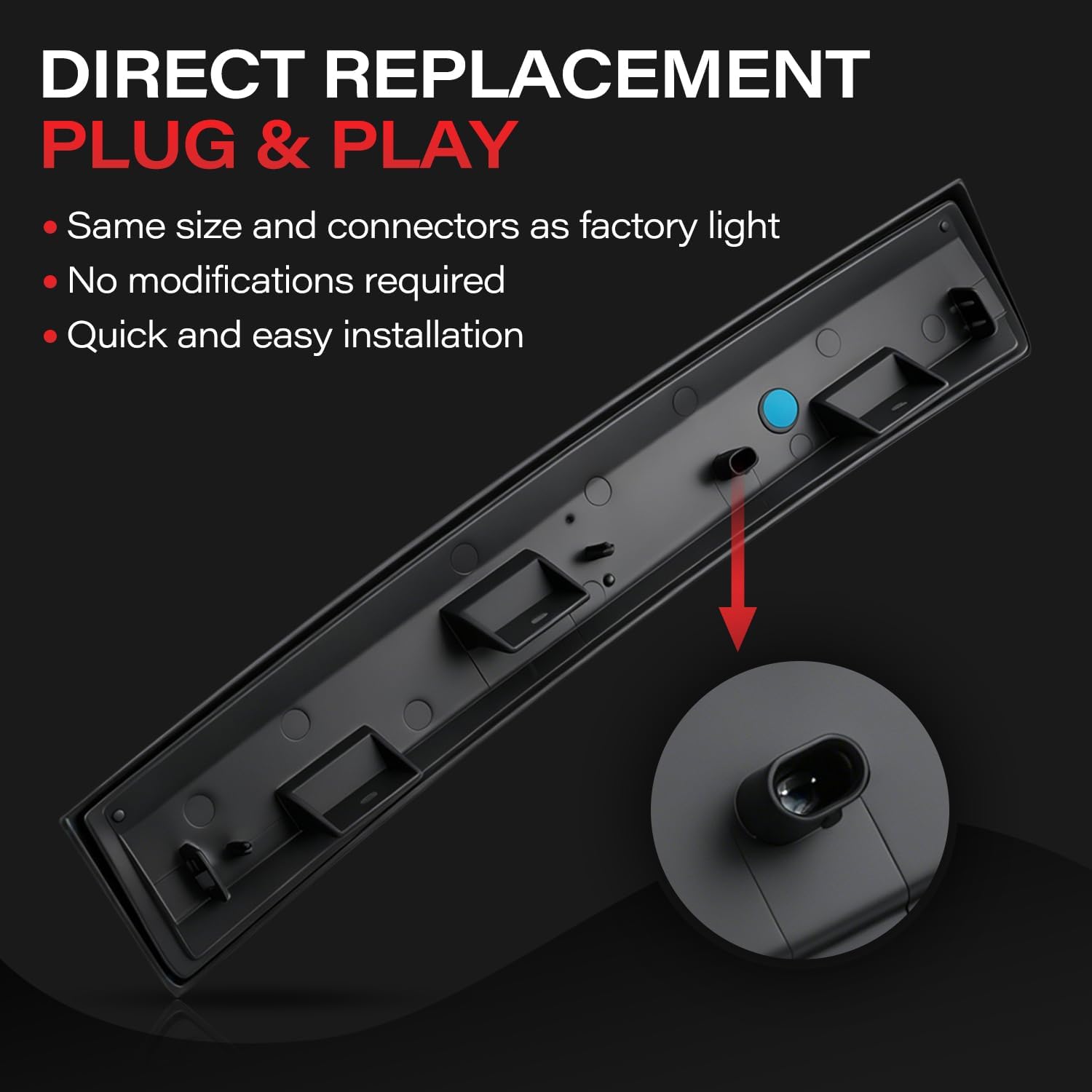 923-300 Third Brake Light Compatible with 2018-2023 Ford Expedition Explorer and Lincoln Navigator, LED 3rd Brake Light, Center High Mount Stop Light Replace# JL1Z-13A613-C