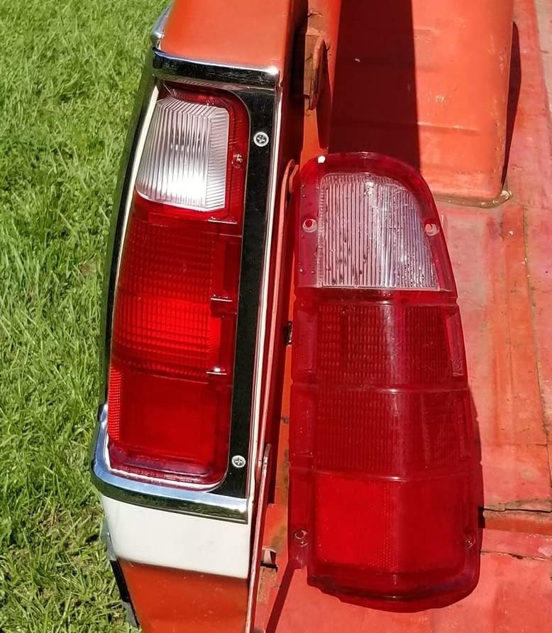 ECOTRIC Pair Tail Light Lens Cover ONLY Compatible with 1972-1980 Dodge Truck & Plymouth Power Wagon
