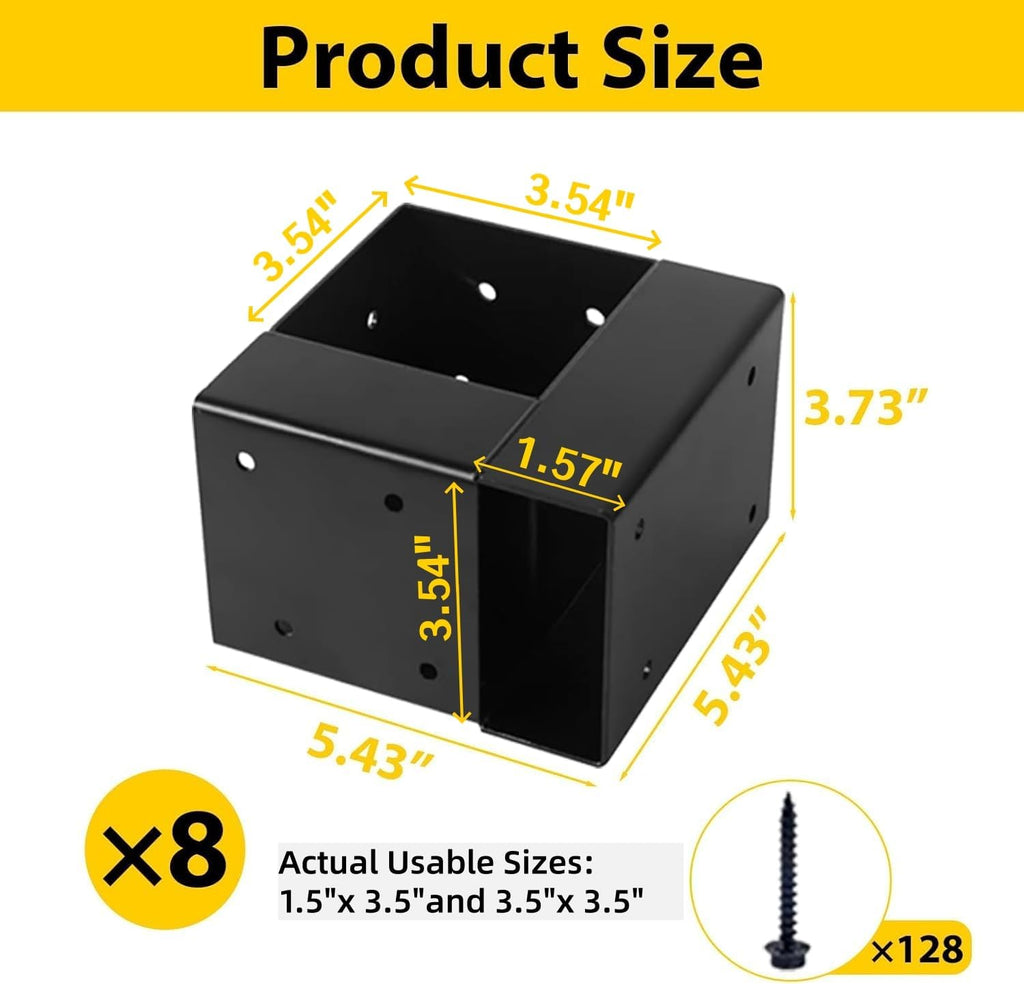 workbench bracket kit, 8pcs 3-way steel brackets fit shown in use