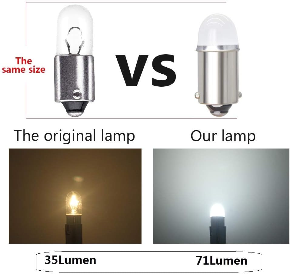 Yoper BA9S 53 57 1895 64111 LED Light Bulb for Car 12V White
