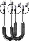 Coiled Lightning Cable 4 in 1 Multi Charging Cable 60W Fast Charging by Miger