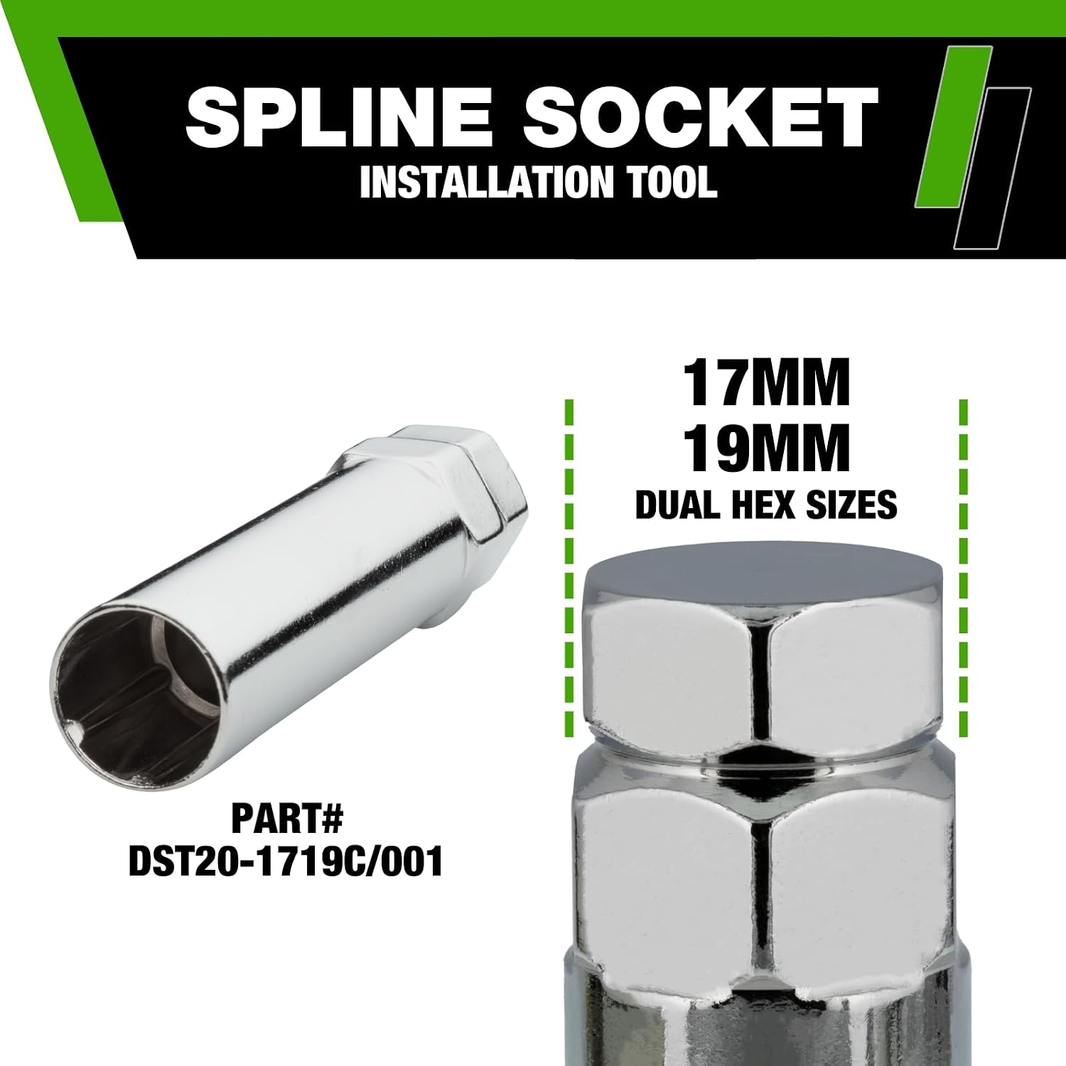 DPAccessories Black M14x1.50 Lug Bolts for Aftermarket Wheels | Spline Bolt | 27mm Shank | Set of 20 | BS27K5HE-BK04020