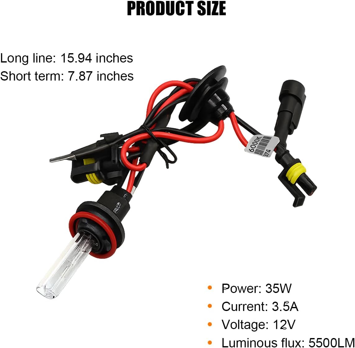 2PCS 9005 HID Car Xenon Bulbs, 35W 12V 6000K Waterproof Vehicle Headlight, Automotive Front High Low Beam Lamp Replacement Accessories, Universal for SUV Sedan Truck