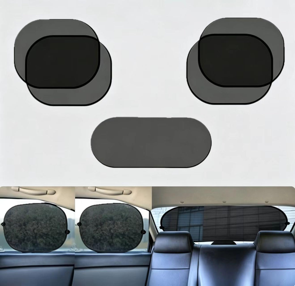 5pcs Car Sunshade Set, 4 Car Side Window Sunshades and 1 Car Rear Window Sunshade, Universally Applicable, Portable Installation Sunshade Curtains