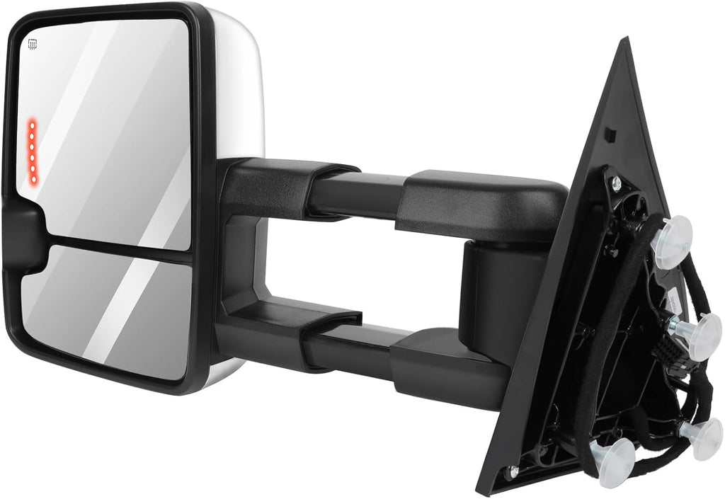 A Pair Heated Towing Mirrors Fits 2014-2018 for Chevy for GMC 1500 2015-2019 for Chevy for GMC 2500/3500 HD, Power Adjusted View Mirror with LED Turn Signal Light