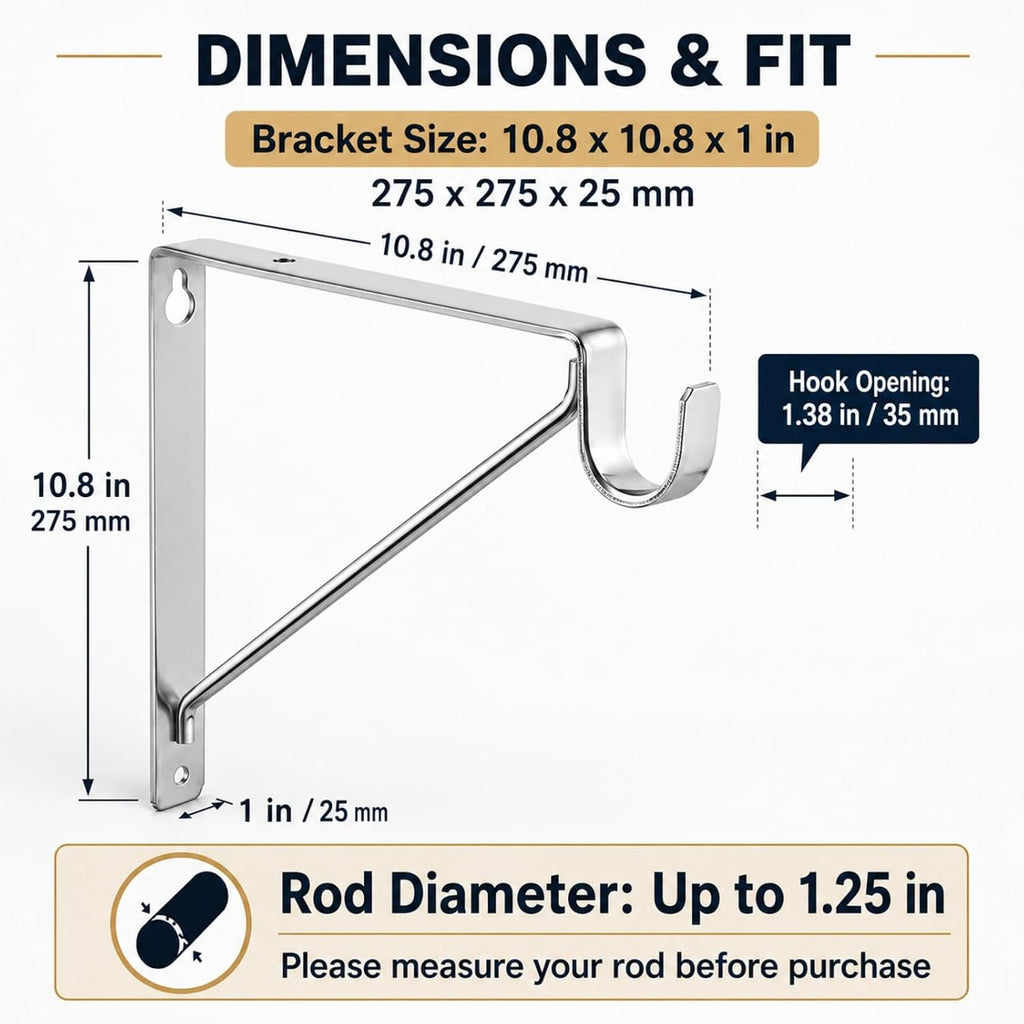 heavy duty closet rod brackets holder 11 x shown in use
