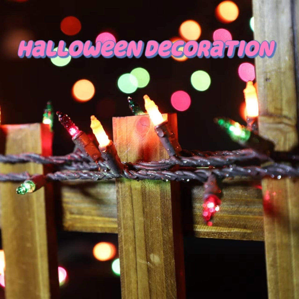 LAMPHOME Halloween String Lights - Orange Purple Green Mini Lights, 150count ...