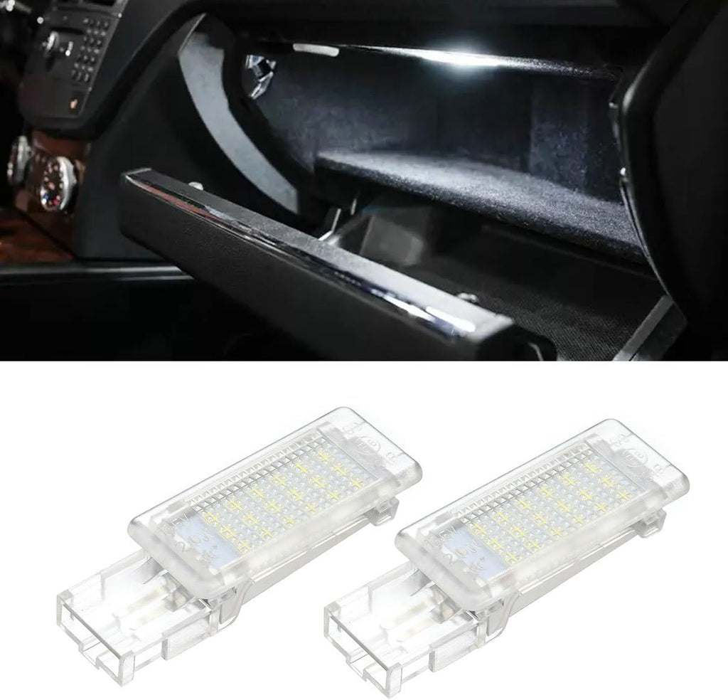 2Pcs LED Footwell Glove Box Interior Light Replacement 7L0947415 1KD947415 for VW Jetta Caddy Passat Tiguan Scirocco Under Door Glove Lamp