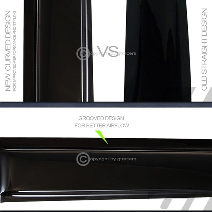 Dark Smoke Tint Window Visors Front Rear Deflector Sun/Rain/Wind Guards Shade - Image 3