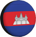 Cambodia Flag Print Universal Spare Tire Cover for RV, Jeep | Wheel Protector Fits Rv, Trailer, Jeep, Shield Tires From Sun, Dirt And Rain For Outdoor Storage