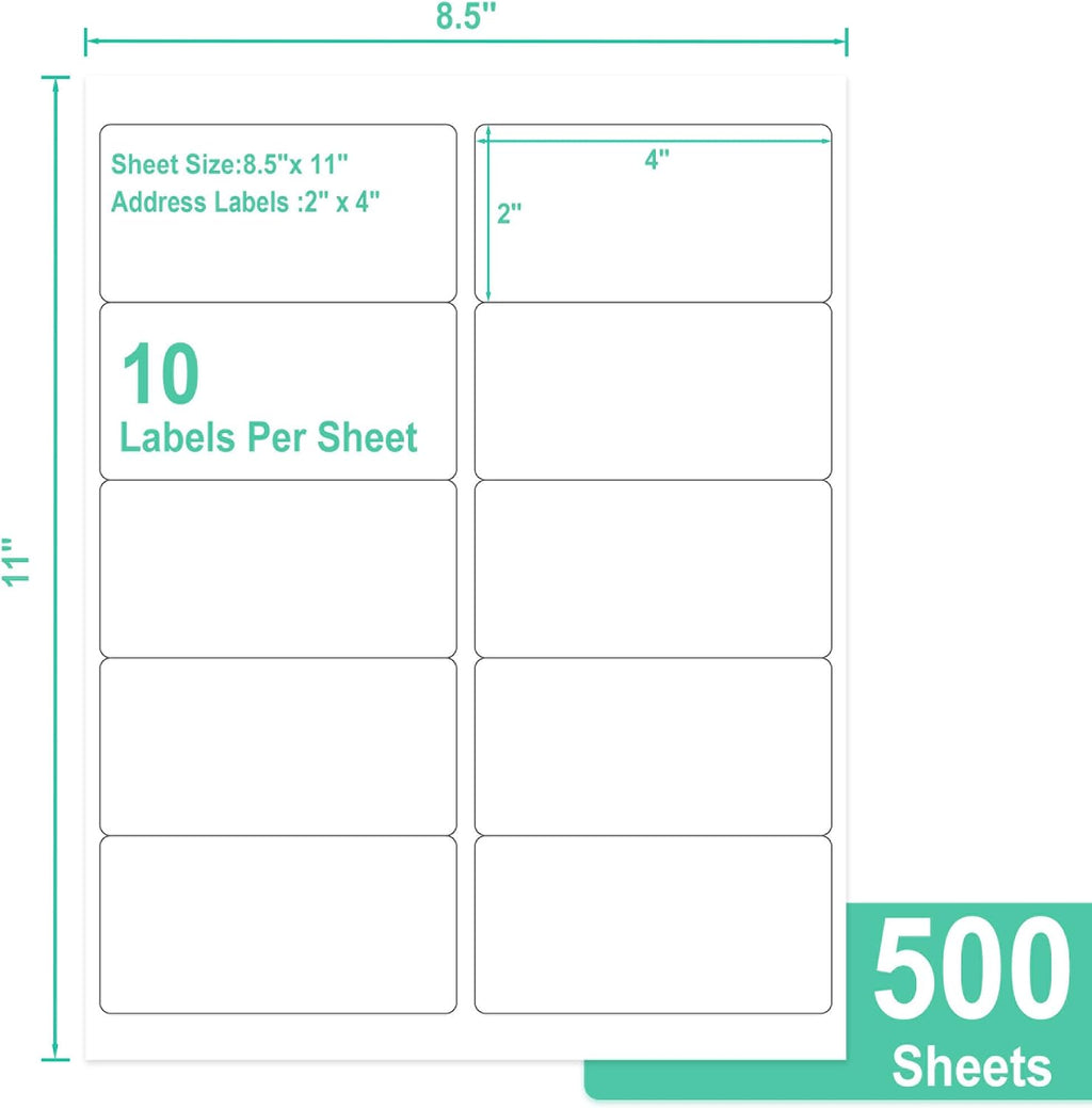 lliked 2"x4" bulk printable white label stickers 5000 shown in use