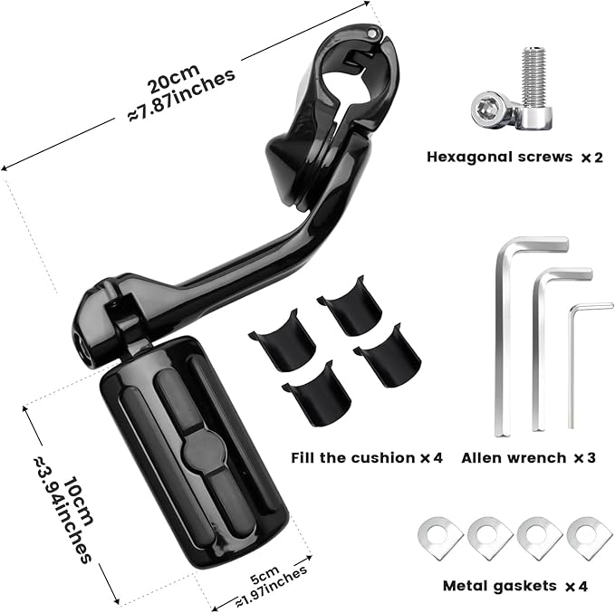 Motorcycle Adjustable Highway Pegs, 1.25" Highway Foot Pegs - Image 5