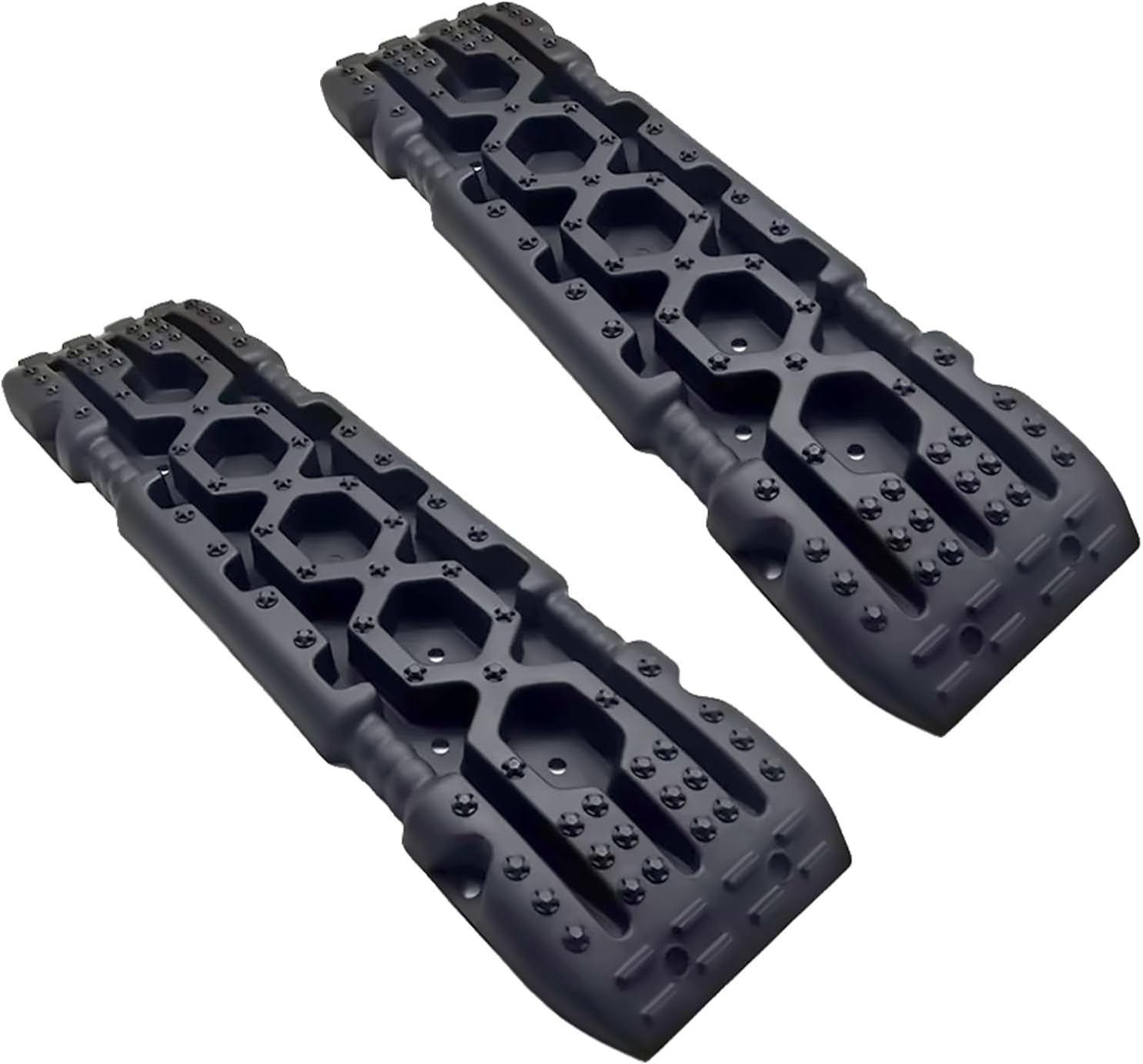Traction Boards Offroad, Off-Road Traction Boards, Emergency Tire Ladder Mats, 2Pcs Traction Mat Recovery Tracks for Sand Mud Snow Track Tire Ladder for 4WD 4X4 Mud Sand Snow Black